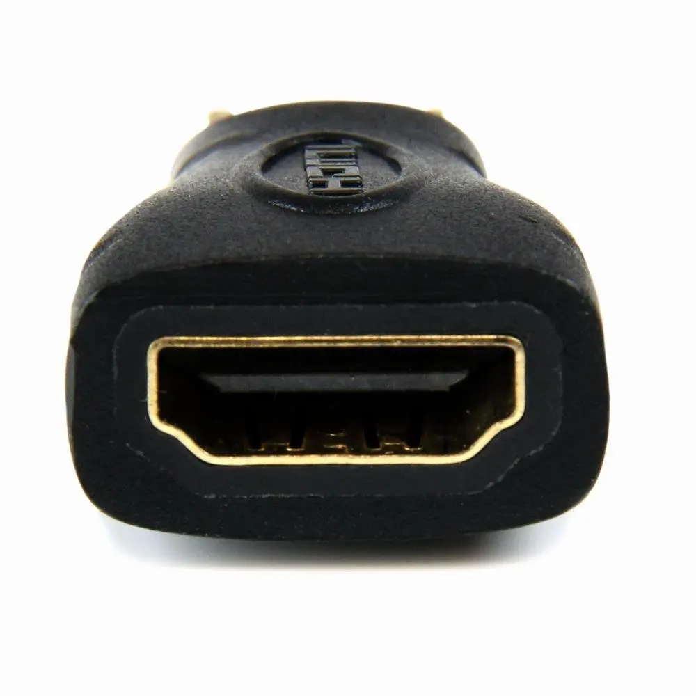 Gold Mini HDMI Male to H DMI Female Adapter Converter Plug Type A to C - Black
