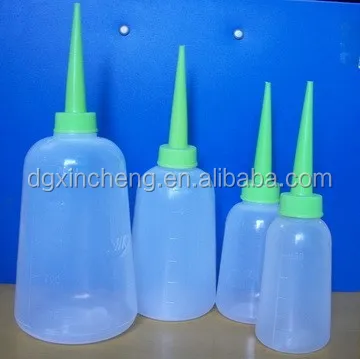 500ml/250ml LDPE red oblique nozzle bottle white curved tip bottle Washing bottle