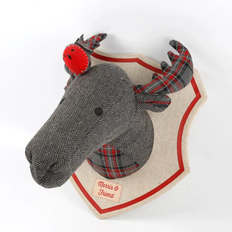 2020 custom animal heads decoration plush deer head wall decor