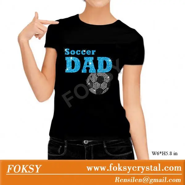 Football Dad Fix Transfer Motifs Crystal Sequin Embroidery Design for Clothes