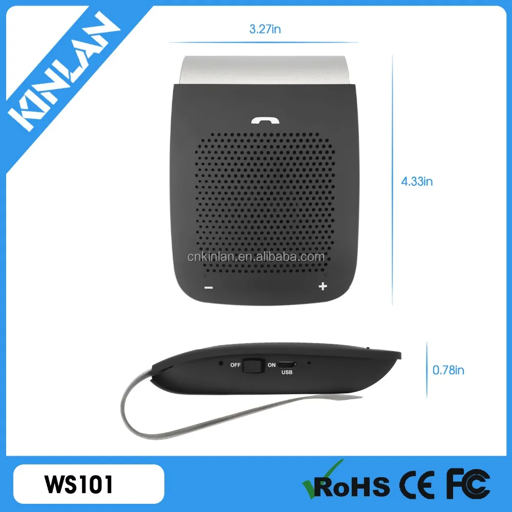 Kinlan WS101 Top Selling In-car Hands Free Calls Bluetooth Speaker Universal Car Visor Clip Wireless parlantes Bluetooth Speaker