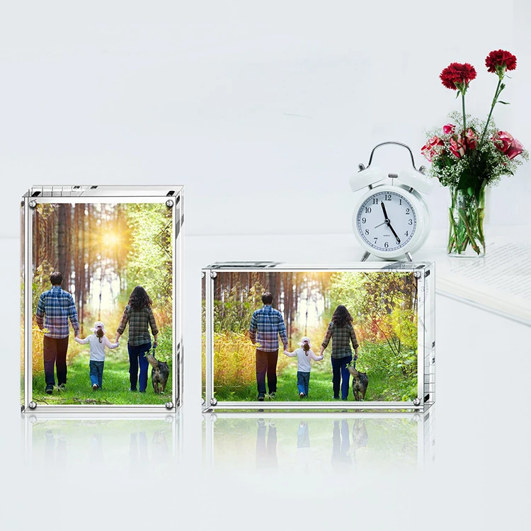 Cheapest Price 4x6 5x7 6x8 8x10 Double Sided Clear Acrylic Picture Magnetic Frames Photo Block