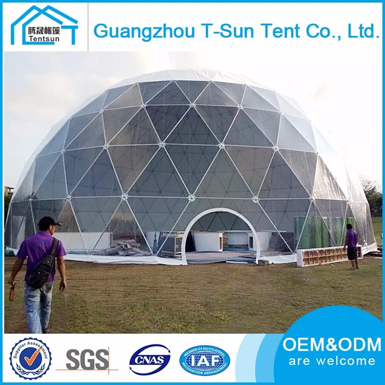 Luxury Lining PVC Fabric Cover Geodesic Tent Semicircle Geodesic Dome Tent
