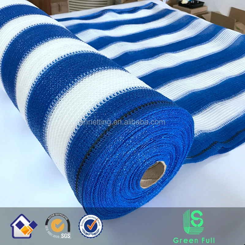 70% 1 m width Blue and White Sun Shade net Shade Cloth Sunblock Net with Special Eyelocks