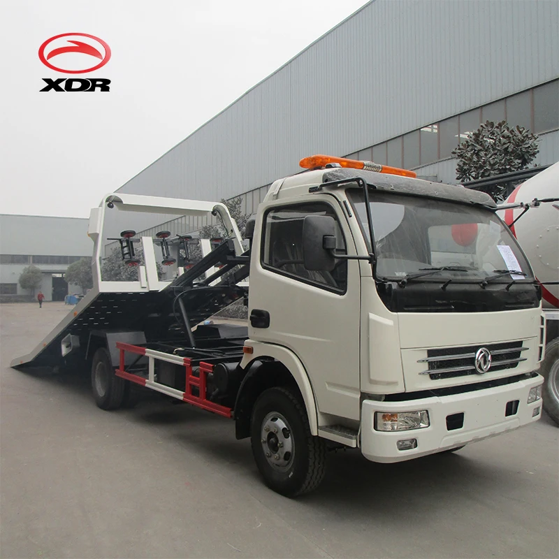 1 pull 2 cars Tow wrecker truck 4X2 truck mounted Recovery Vehicle with Siren