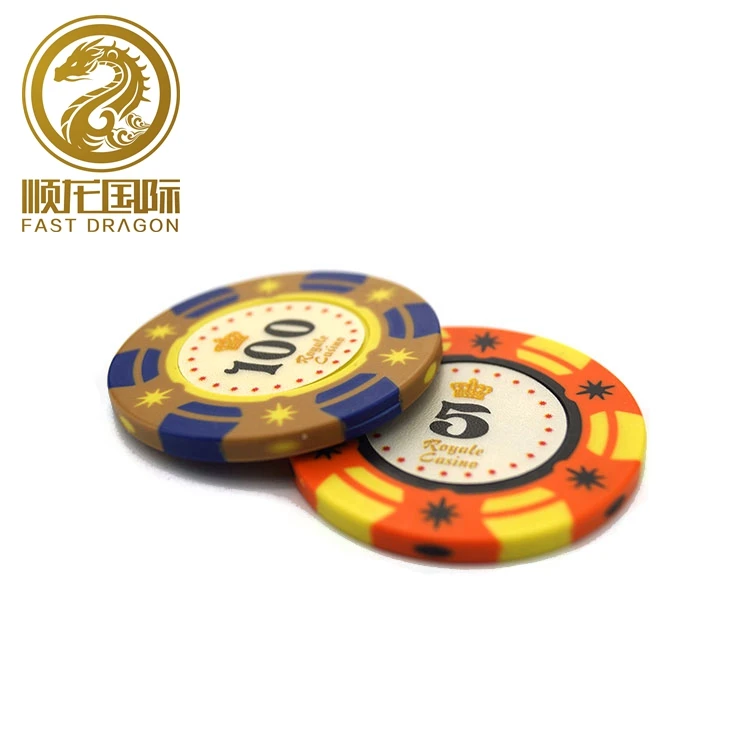 Wholesale Casino Clay  Poker Chip Wholesale round with stickers for poker chip