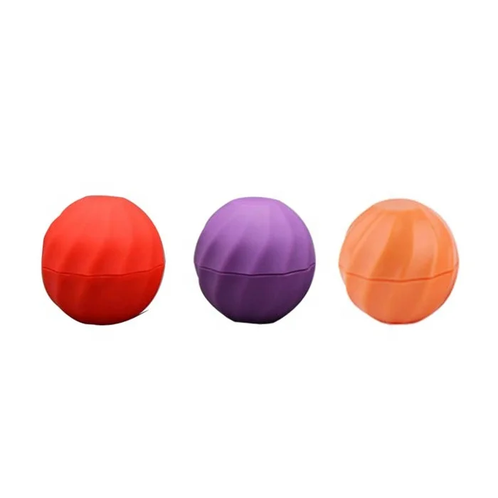 7g colorful plastic lip balm container ball shaped lip balm box lip protector tube