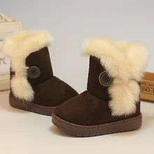 2016 Winter Children Boots Thick Warm Shoes Cotton Padded Suede Buckle Girls Boots Boys Snow Boots