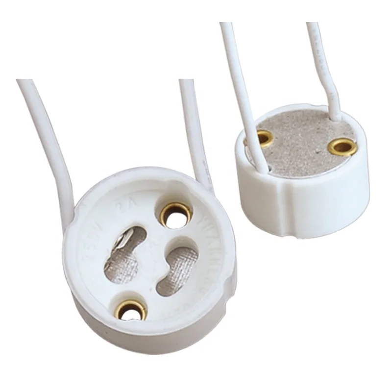 CB  Certified Ceramic GU10 Base Socket Adapter Wire Connector Porcelain Halogen GU10 Lamp Holder For LED Spot Light