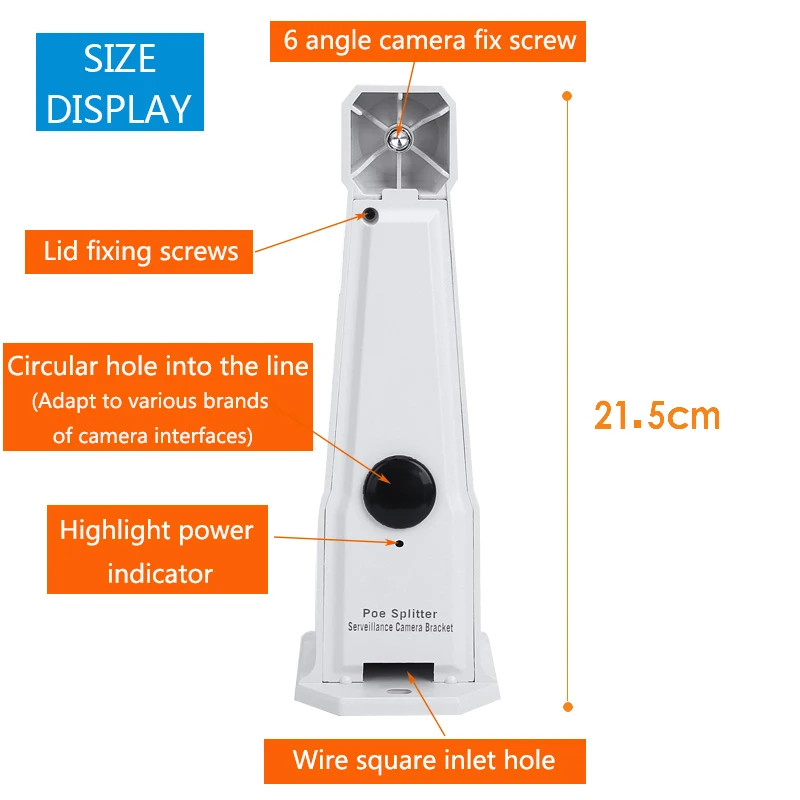 CCTV Camera POE Splitter power supply and waterproof box no-standard24V outdoor camera Bracket  for Ceiling or Wall Mounting