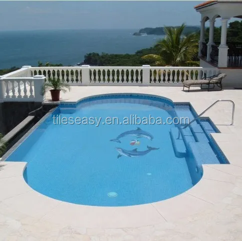 swimming pool tile dolphin