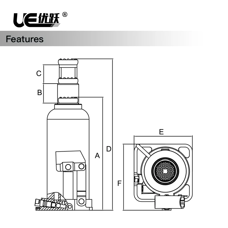 2 Ton Welded Bottle Jack