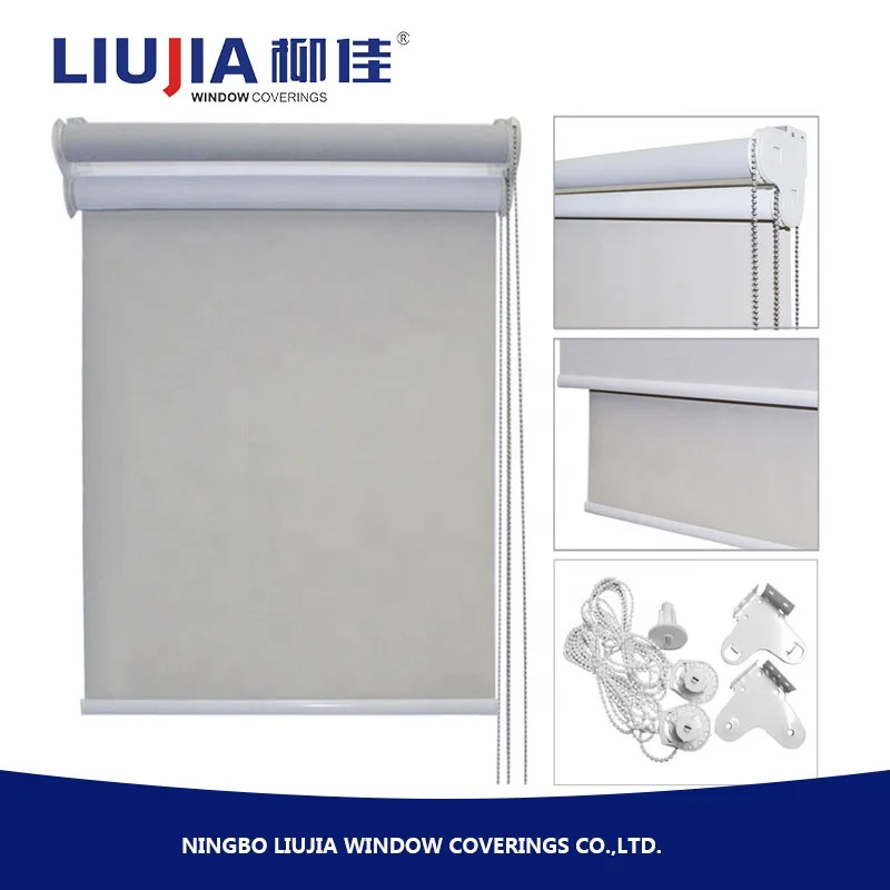 Double Layer Bracket 28mm/38mm Light Filtering Sunscreen & Blackout Dual Roller Blinds