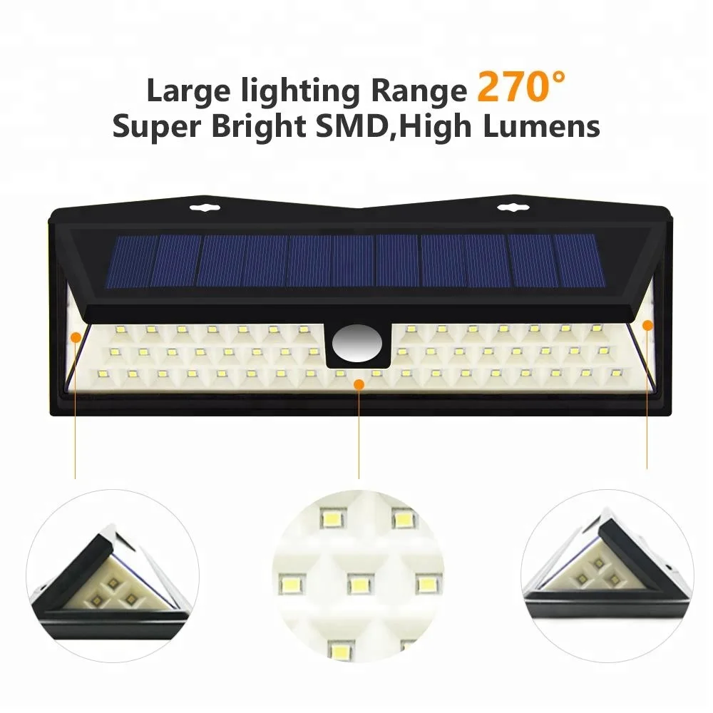 2021 Super Bright Premium waterproof Led Outdoor Sensor Solar Power Panel Wall Lights lamp for garden house outside street