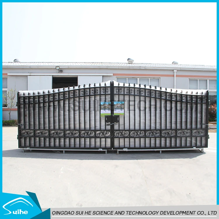 Customized designs manual open wrought iron main gate