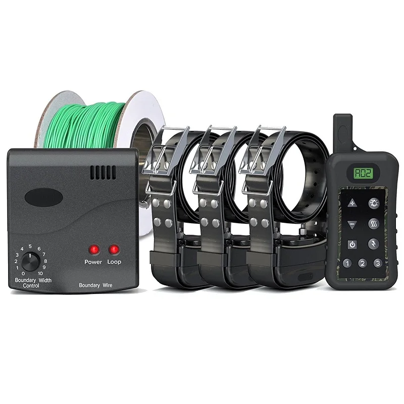 Universal Electric Dog Fence System [150m AWG20 Wire] -  1000M Remote Control Training Collar & Safe Static Correction 3 Dogs