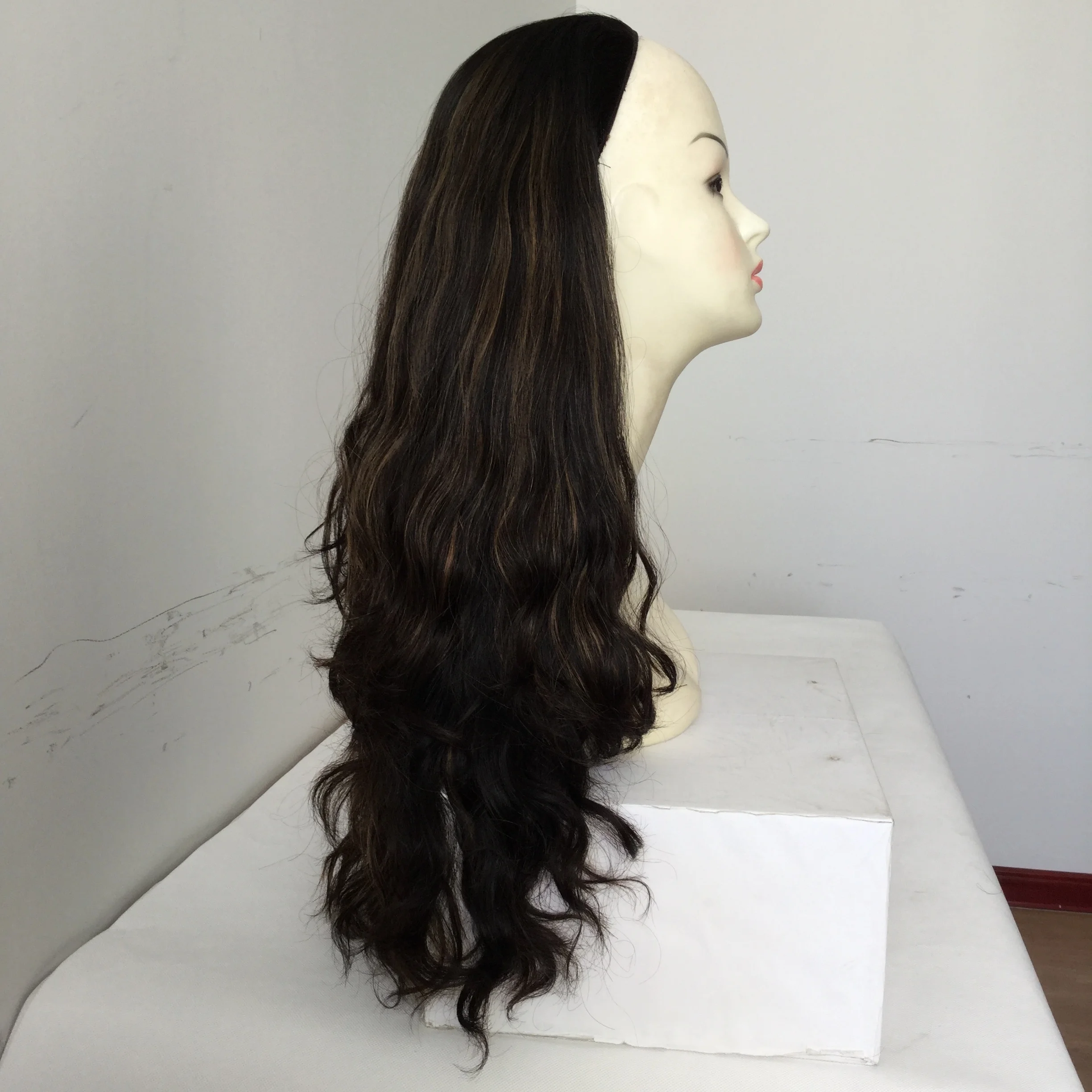Luxury Beauty Wig Factory Long Length Body Wave European Human  Virgin  Hair Band Fall Jewish Wigs With Kosher Certificate