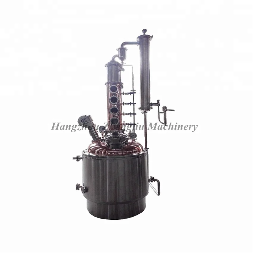 Red Copper Alcohol Distiller with Monobloc Pot and Column