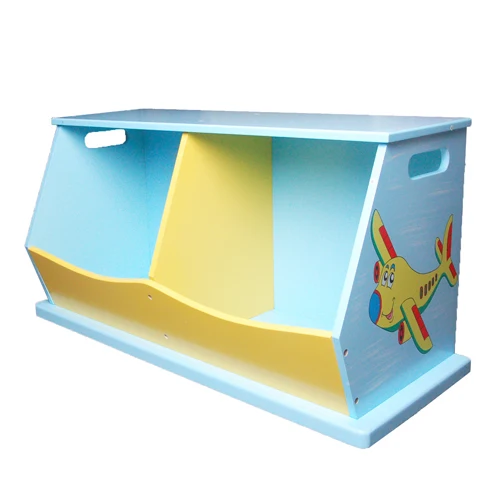 Toddler children kids wooden 3 cube shelf toy storage cabinet