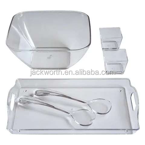 Server and Plastic Salad Bowl with Lid Tableware