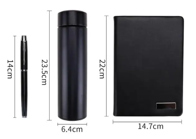 2018 leather notebook with water bottle and pen business gift set office gift set