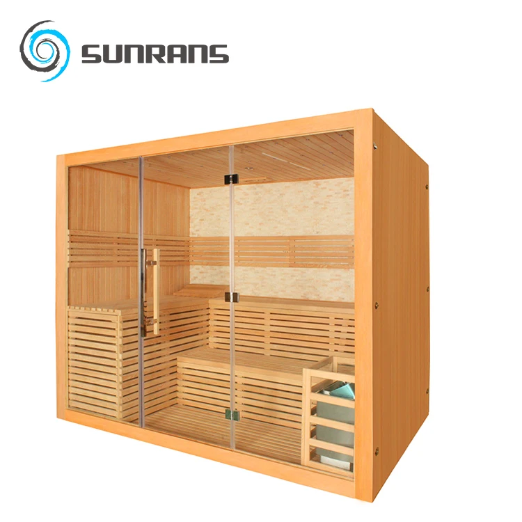 Sunrans New Economical Sauna Stove Infrared Sauna Room Outdoor Solid Wood 2 Person Dry Steam Sauna Room