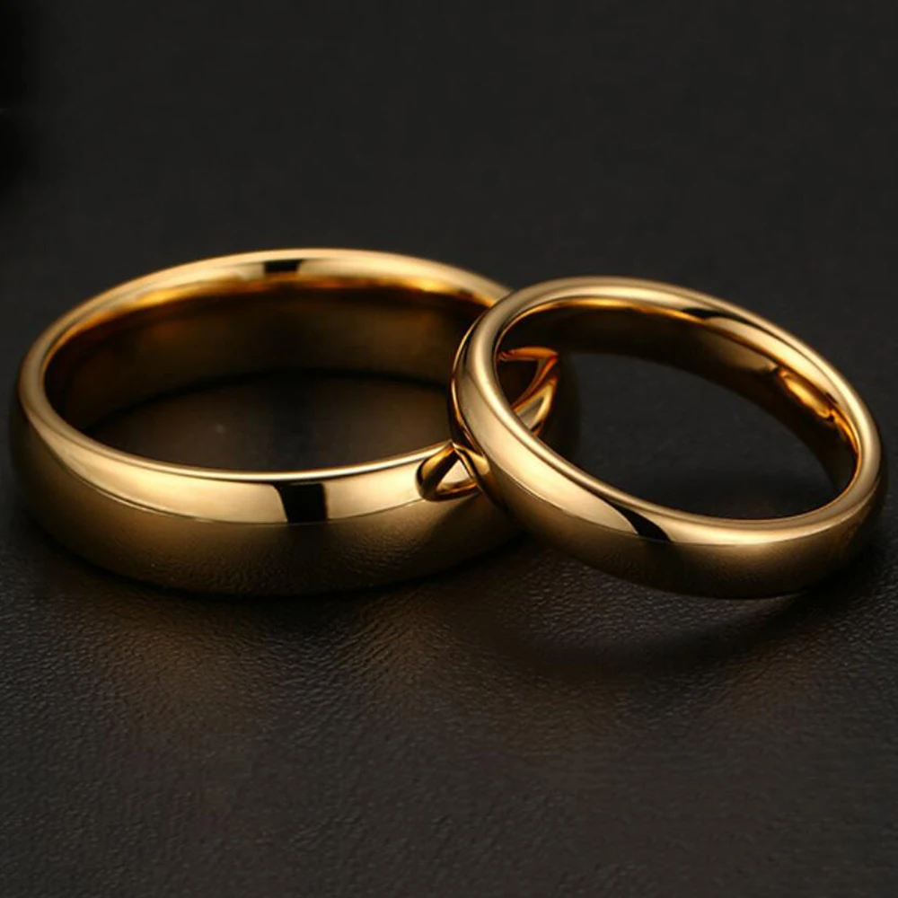 Classic tungsten carbide ring 18k gold wedding rings for men women high quality Couple Jewelry