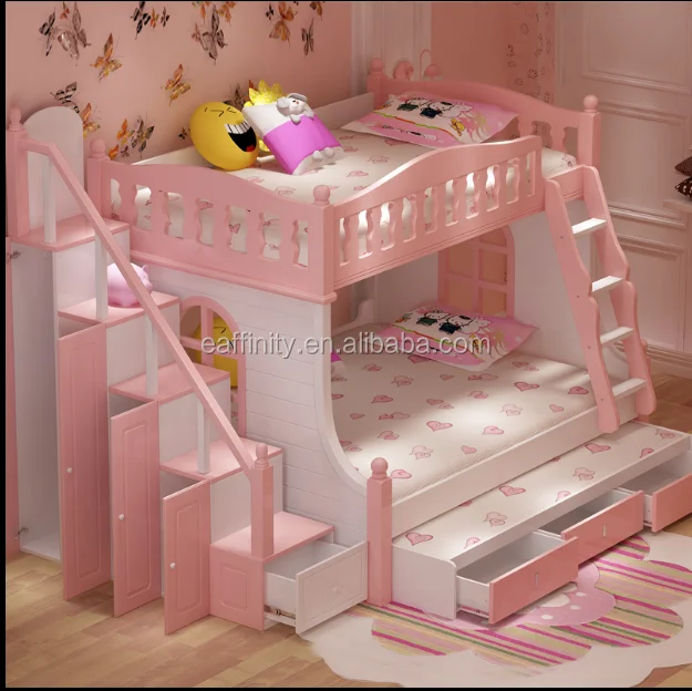 KS-YH-841 hot sale pine single black bunk bed for kids