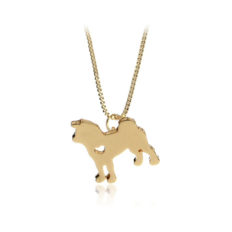 Factory Wholesale Price 18kgp Gold Cute Animal Dog Necklace