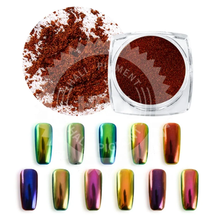 Wholesale 1g High Grade Chrome Pigment Powder Mirror Nails Powder Color Shift Pigment Nail Art Glitter for Gel Nail Polish