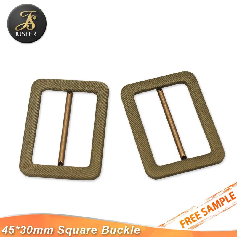 Double fabric belt buckles covered square buckles for coat belt