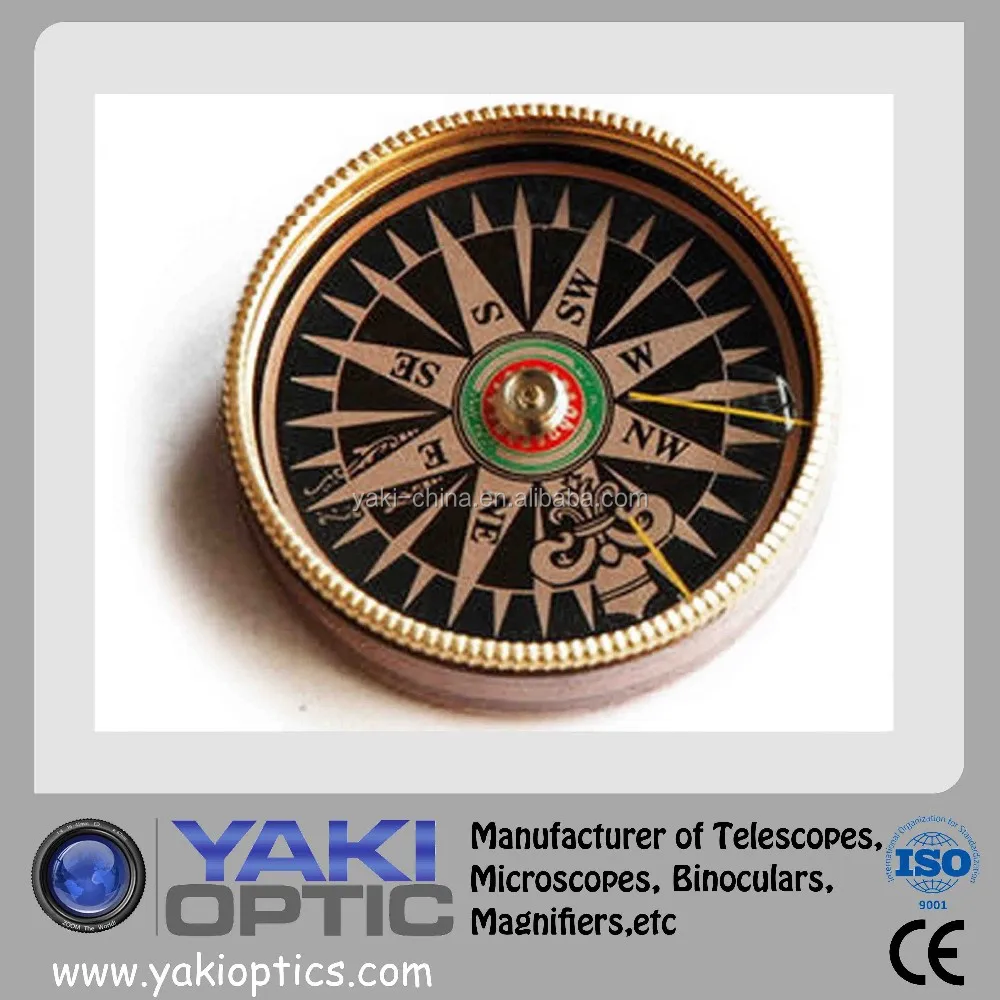 New Design gold round antique brass pocket Compass qibla direction finder compass