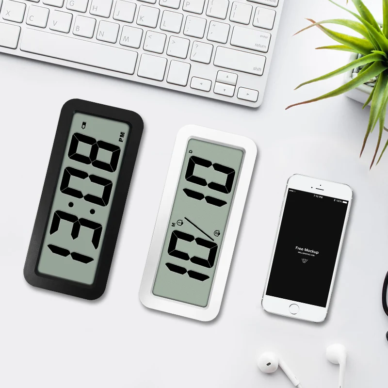 Multi Function Digital Alarm Clock Led Clock Makeup Mirror Battery Mirror Table Clock