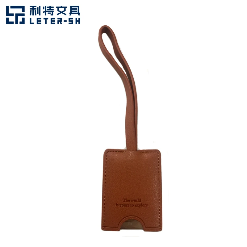 
2020 new arrivals business promotion gifts travel PU leather luggage tag with metal name card 