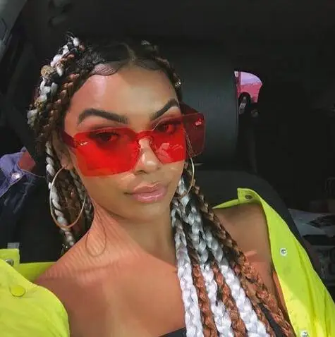 Queena Colorful Bold Oversize One Piece Mono Block Full Shield Rimless Color Sunglasses