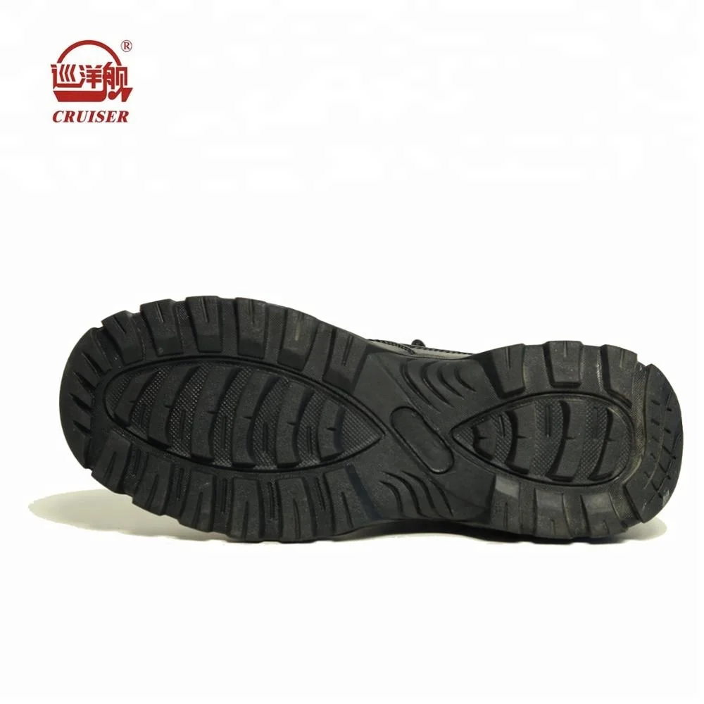 black genuine leather police tactical boots shoes for men