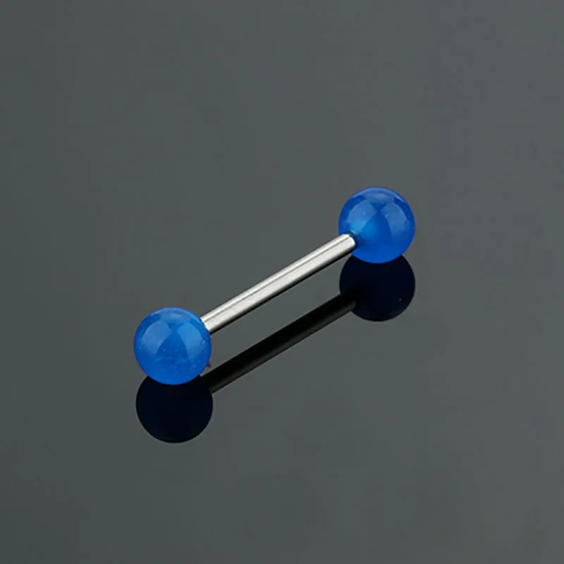 VRIUA Stainless Steel + Acrylic Candy Color Nighttime Tongue Piercing Lip Piercing Rings Female Nipple Piercing Classic Piercing