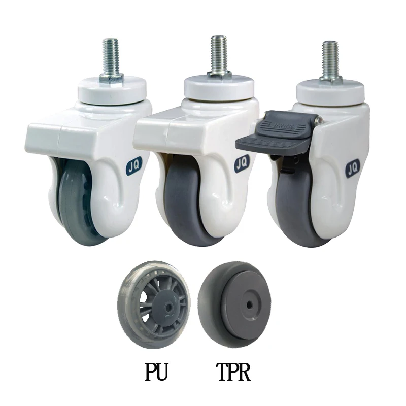 
JQ Caster 3inch 4inch Plastic Cover TPR PU Wheel First-aid Trolly Caster 