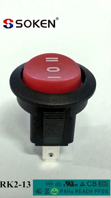 Soken круглый вкл-выкл-на перекидной переключатель 220 В