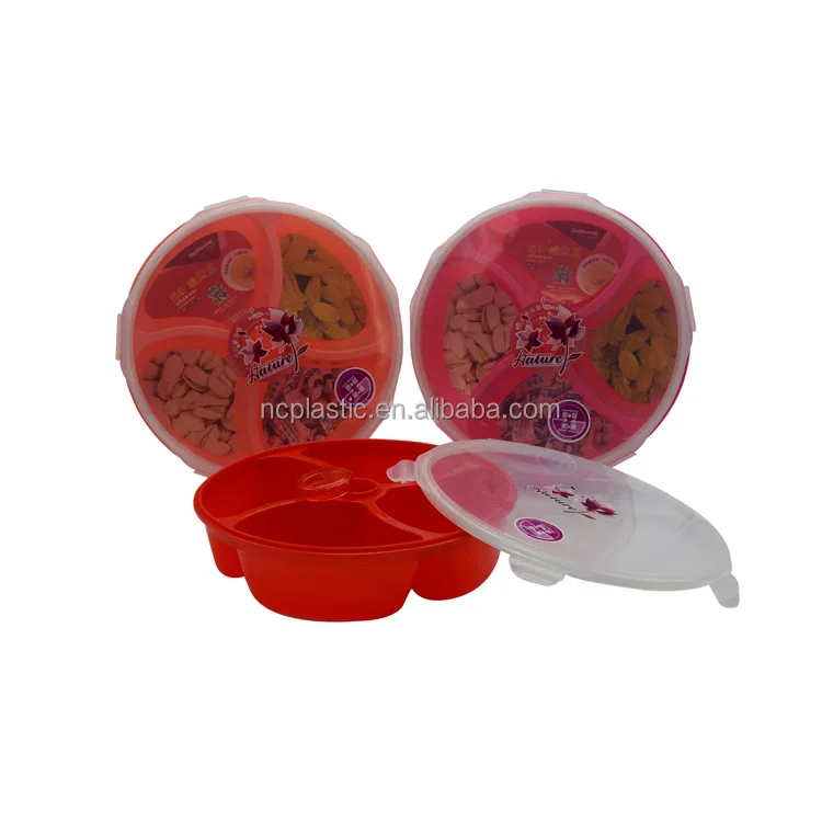 4-Section Multi Sectional Freshly Roasted Nuts Gift Tray with Lid