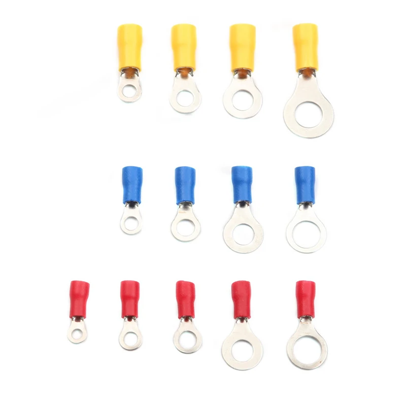 Wholesale 650PCS Assorted Insulation Ring Crimp Terminals Electrical Wiring Connectors Kits Cold Pressed Ring Terminals