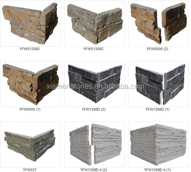 
Cheap Natural Quartz Exterior Ledge Stone Wall Cladding Corner 