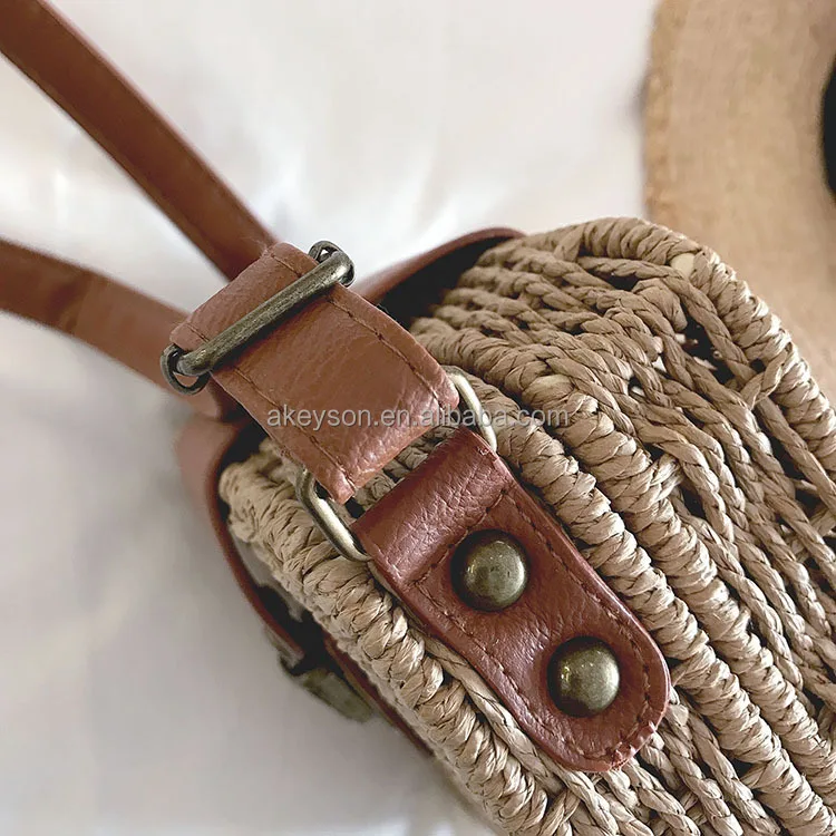 
Wholesale Monogram Personalized Women Handbag Summer Beach Rattan Woven Straw Bag 