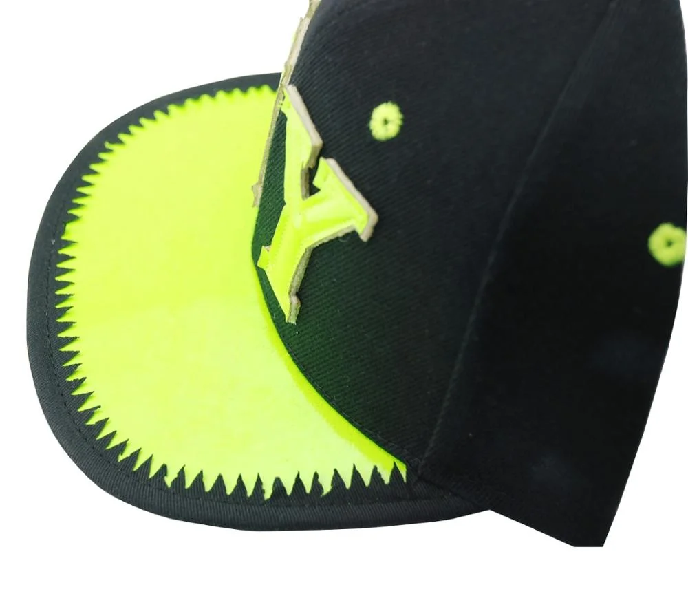 
100% cotton 6 panel NY Neon Felt Applique Flat Bill Cap 