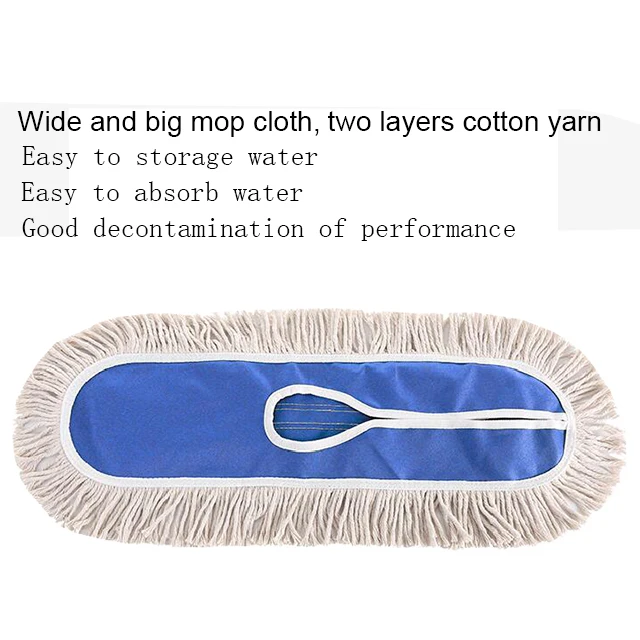 Easy Cleaning Cotton Mop for Floor Cleaning Rectangle Shaped Head with Steel Handle Durable Stocked for Home Use for Dining Room