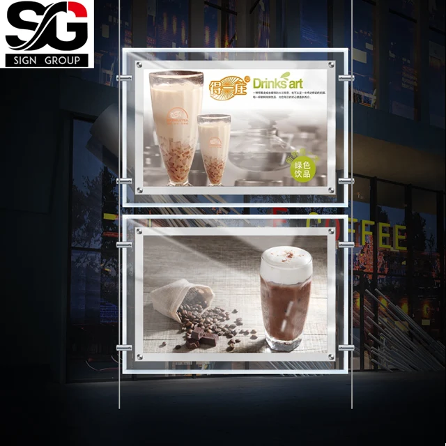 
LED backlit picture frame illuminated poster acrylic crystal slim light box for real estate agent 