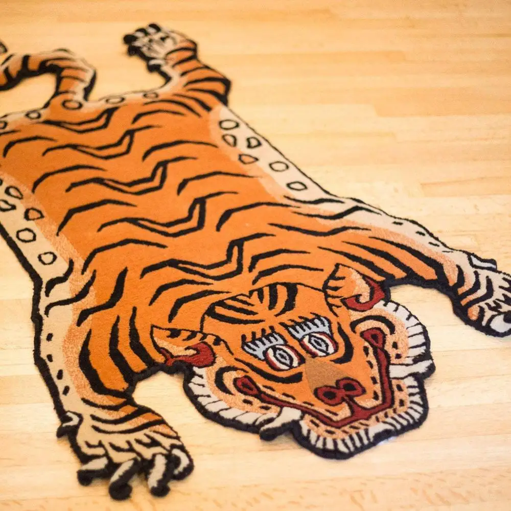 Tiger Skin Hand Tufted Rug and King Of The Forest Carpet