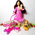 New doll house furniture children play house sets For Barbie doll Baby Trolley Nursery Carriage Toys