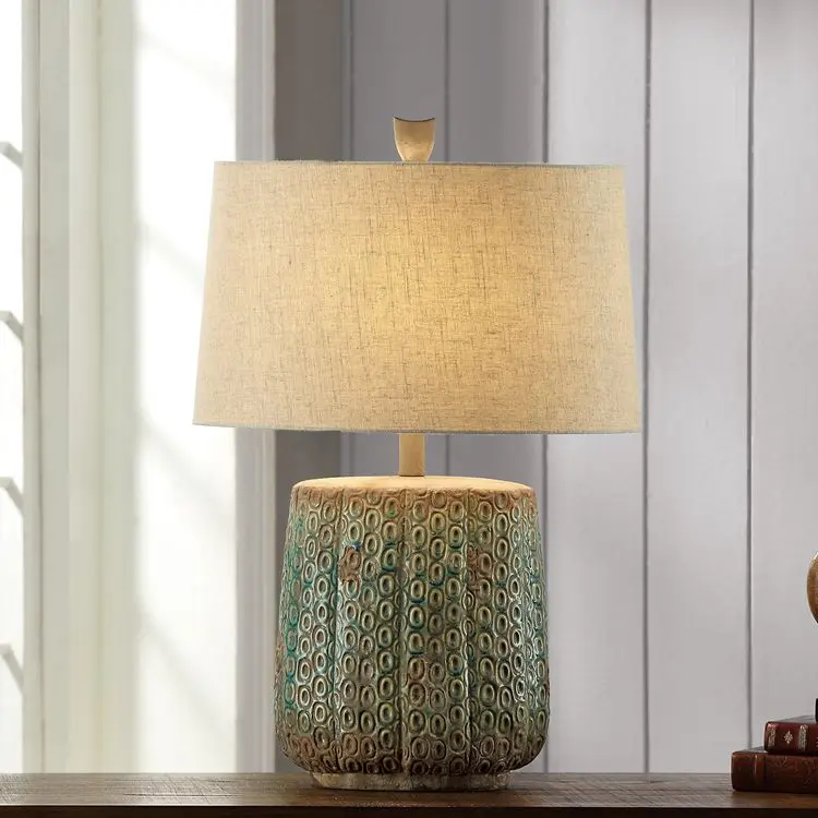 wholesale old style luxury vintage antique hotel bedside ceramic table lamps