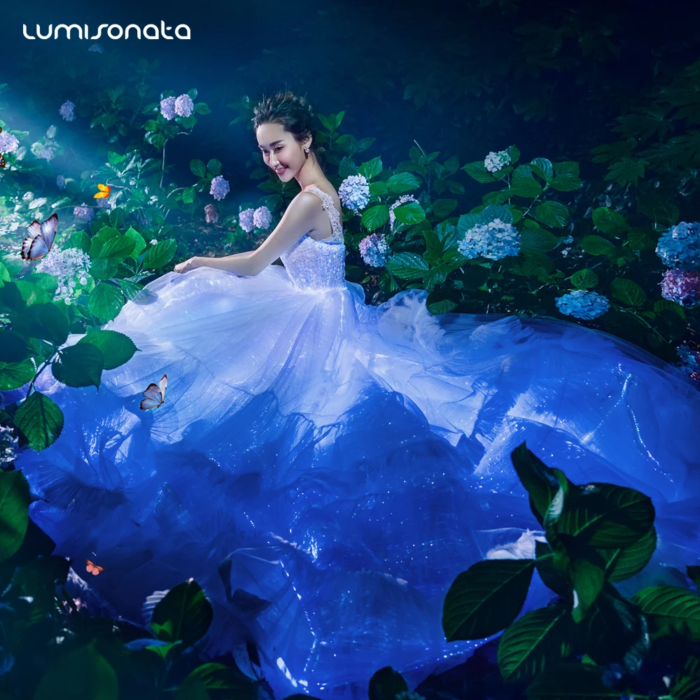 2018 Lumisonata Customized Luminous Wedding Dress Light up Prom Party